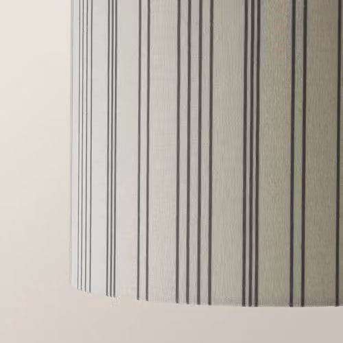 ValueLights Hallie Natural Linen Stripe Small Drum Ceiling Pendant Lamp Shade in Beige with LED Bulb, Width: 26 cm – 3