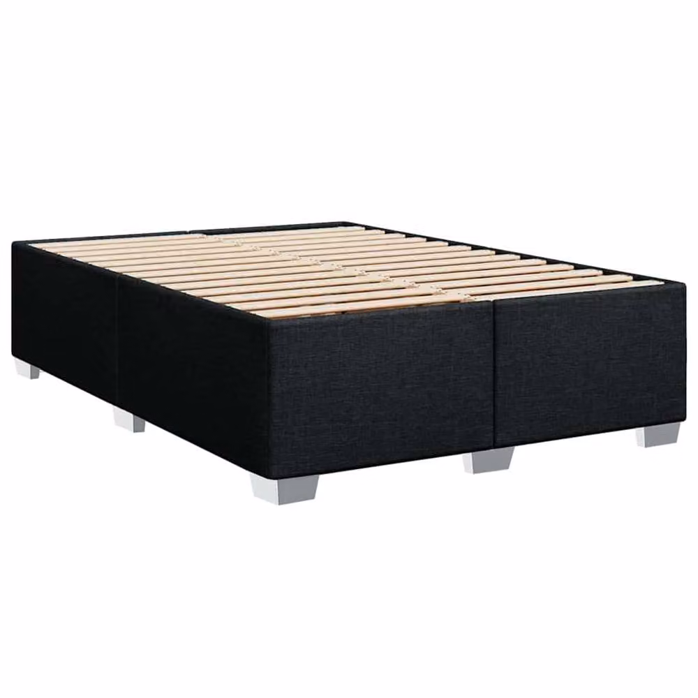 Berkfield Home Upholstered Double Bed Frame in Black, 140 x 200 cm – 3