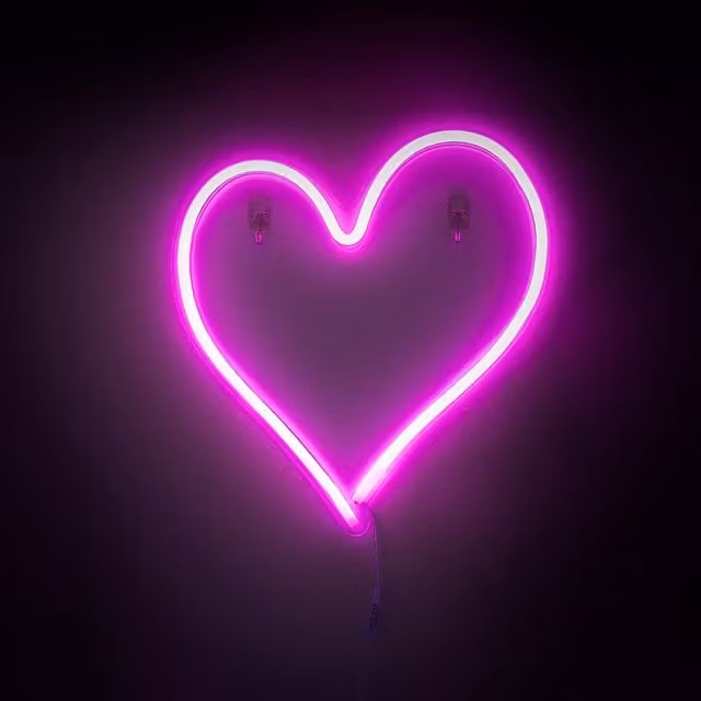 ValueLights Heart Neon Style LED Wall Light Decoration in White