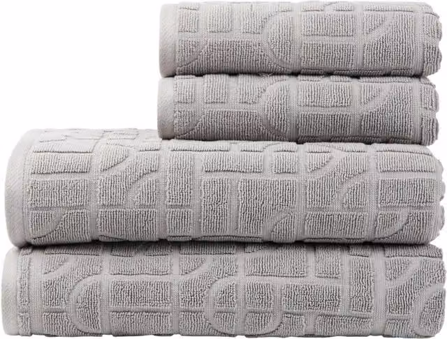 Vinga Verso Grey Cotton Terry Towel Set, Pack of 4