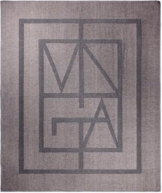 Vinga Monogram Geometric Blanket in Grey, W/D: 170 x 130 cm – 1
