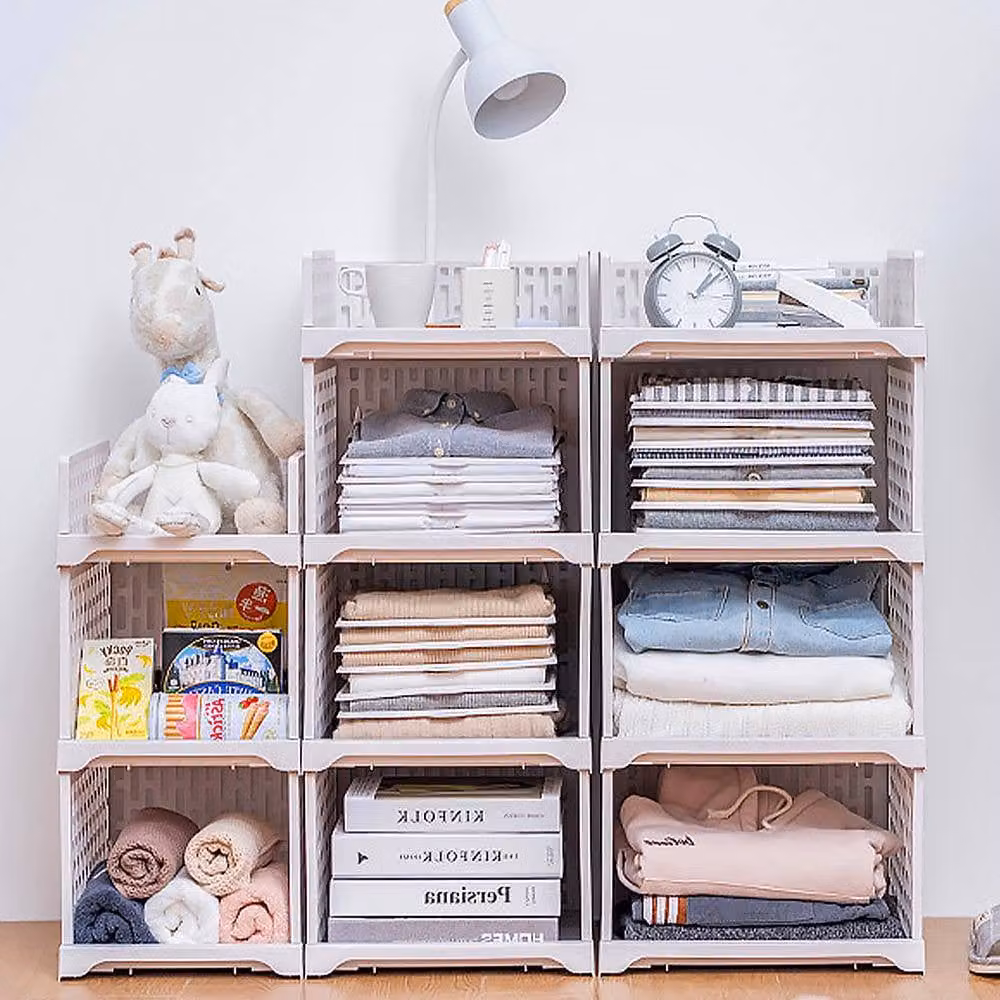 YnysTec White Foldable Wardrobe Drawer Organiser Storage Boxes for Clothes and Bedroom Storage – 4