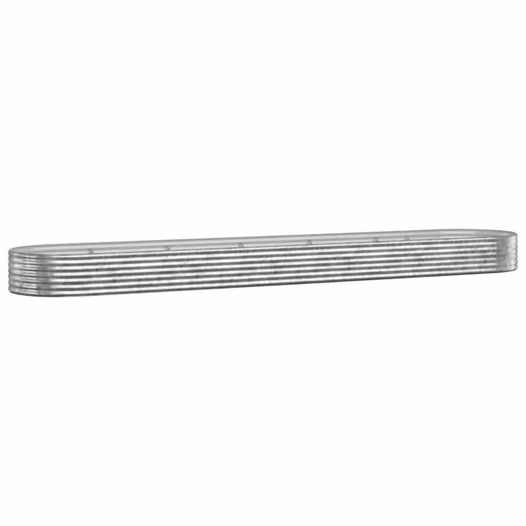 Berkfield Home Garden Silver Powder-coated Steel Raised Bed W: 507 cm, D: 100 cm, H: 36 cm – 2