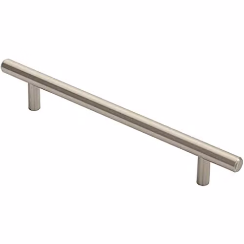 Loops Round T-Bar Cabinet Pull Handle in Brushed Silver, W: 22 cm, D: 1.2 cm, Fixing Centres: 16 cm