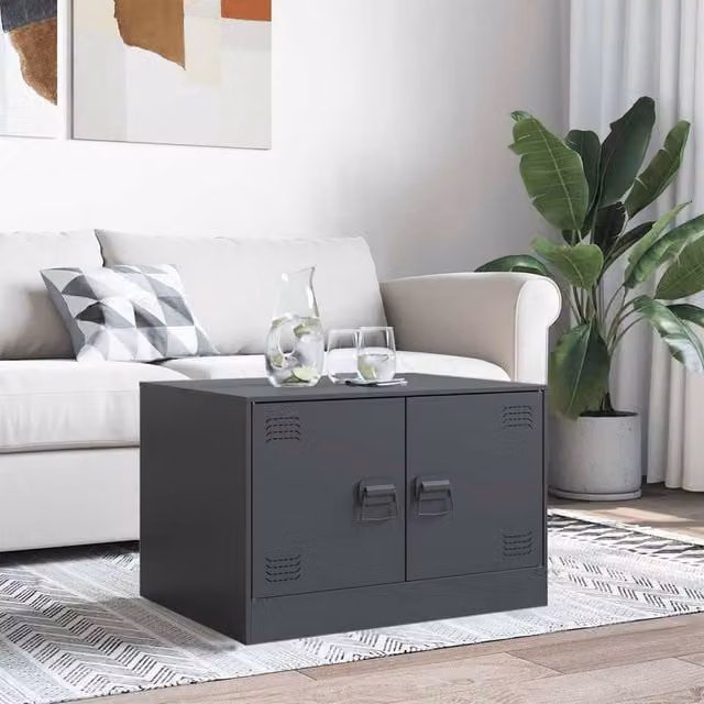 Berkfield Home Sturdy Metal Coffee Table in Anthracite, W/D/H: 67 x 50 x 44 cm – 1