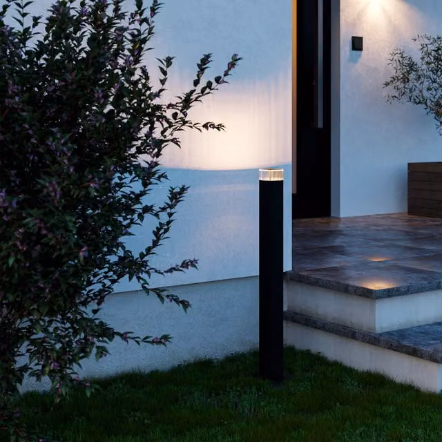Eglo Castelnuovo Black Aluminium IP65 Outdoor Bollard Floor Light