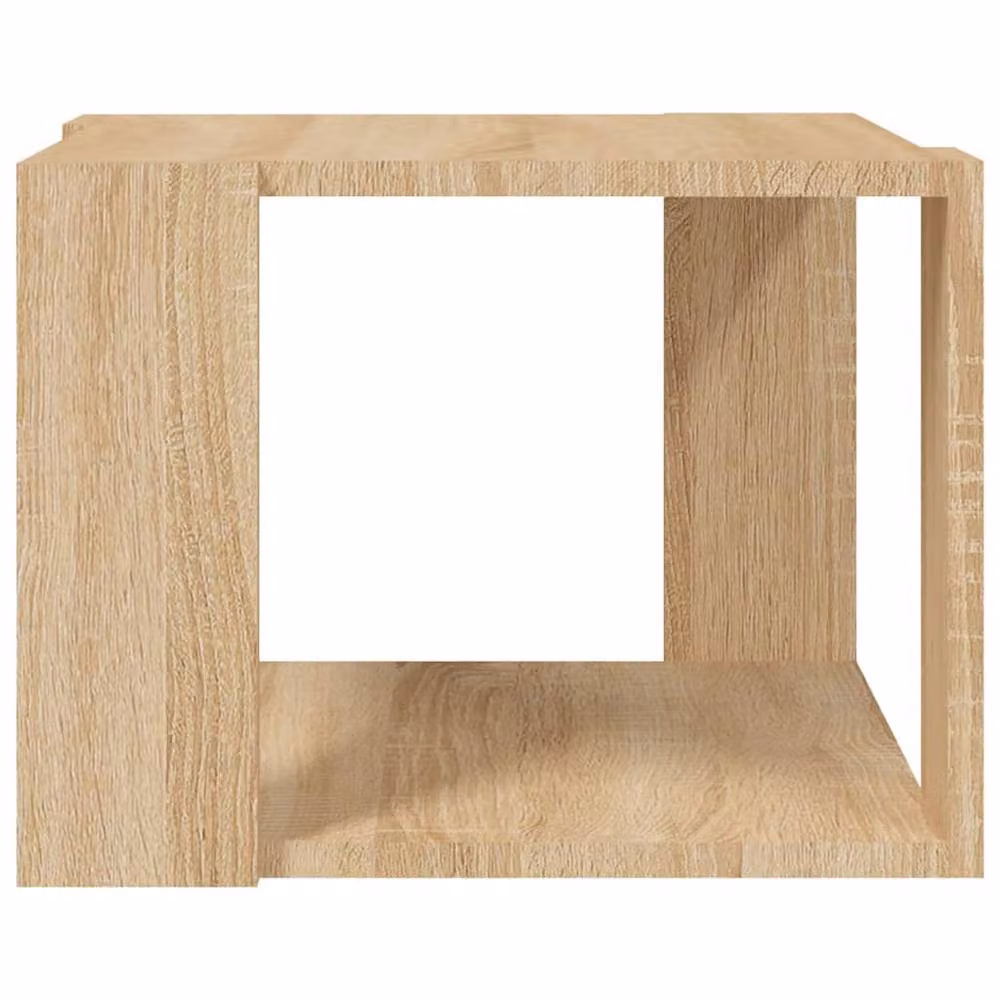 Berkfield Home Modern Square Coffee Table in Sonoma Oak and Beige, W/D/H: 40 x 40 x 30 cm – 4