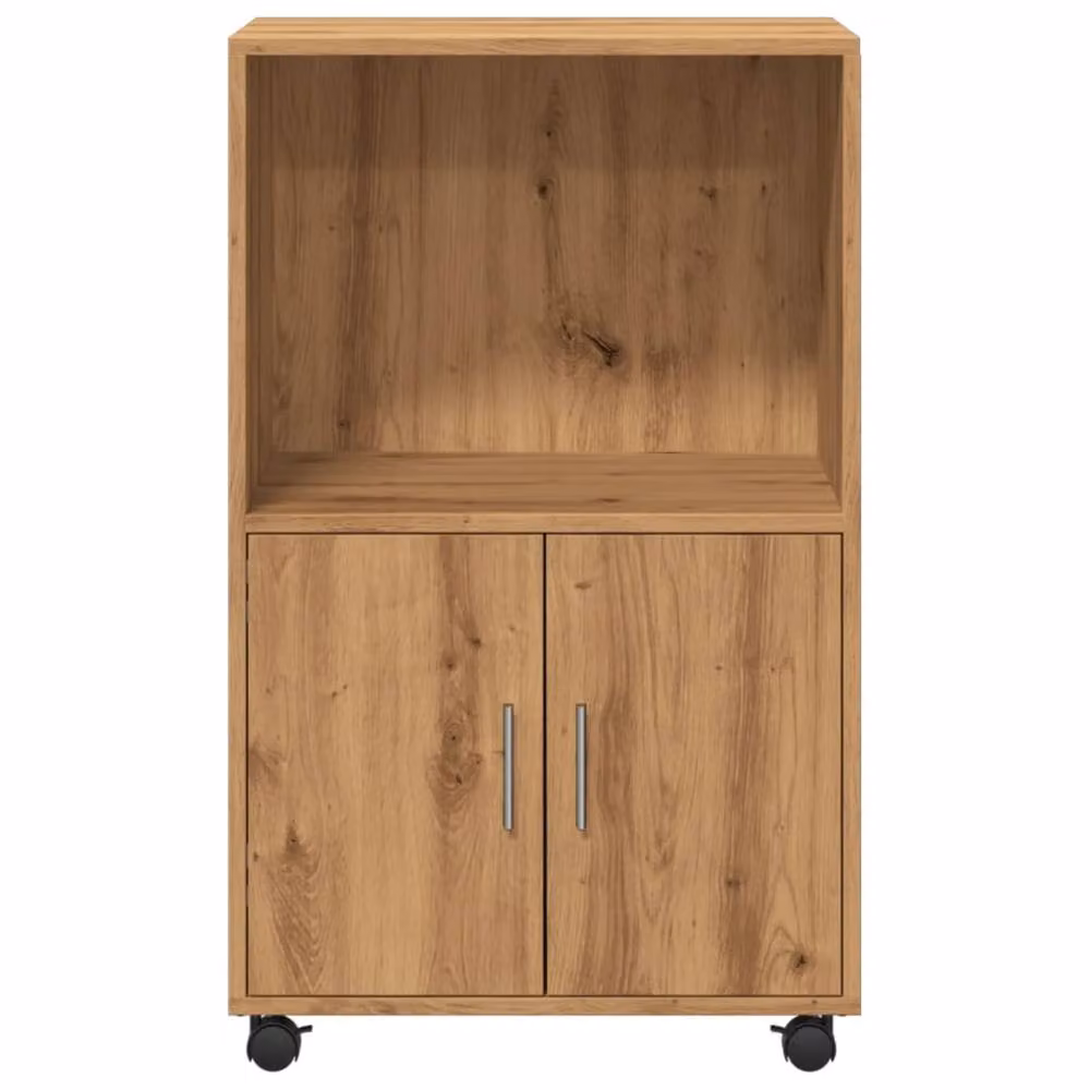 Berkfield Home Artisan Oak Rolling Cabinet in Brown, W/D/H: 55 x 40 x 91 cm – 2