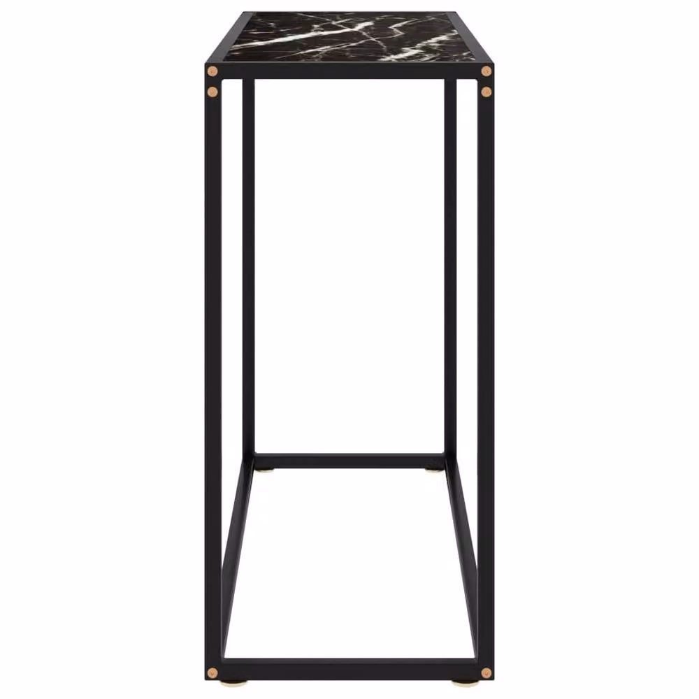 Berkfield Home Modern Black Console Table with Tempered Glass, W/D/H: 80 x 35 x 75 cm – 3