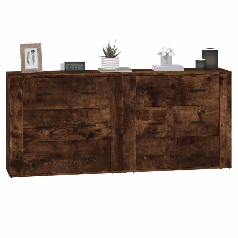 Berkfield Home Set of 2 Smoked Oak Sideboards in Brown, Engineered Wood – 3