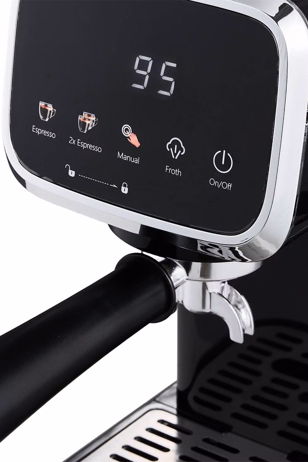 Living and Home Espresso Machine with Milk Frother and Touch Display in Black and Transparent – 7