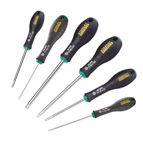Stanley Fatmax 6 Piece Tamperproof Torx Screwdriver Set in Black and Green