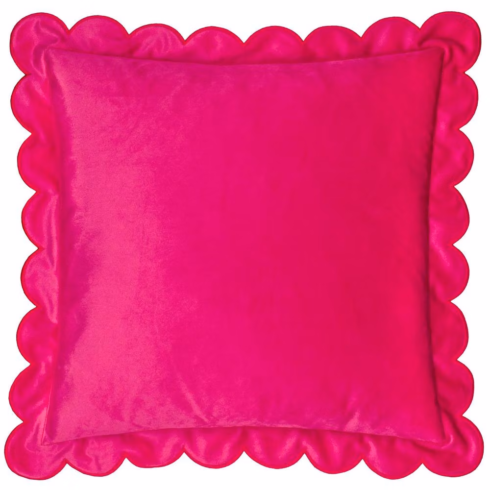 furn. Lil Scallop Velvet Decorative Cushion in Pink and Red, W/D/H: 45 x 45 x 45 cm – 2