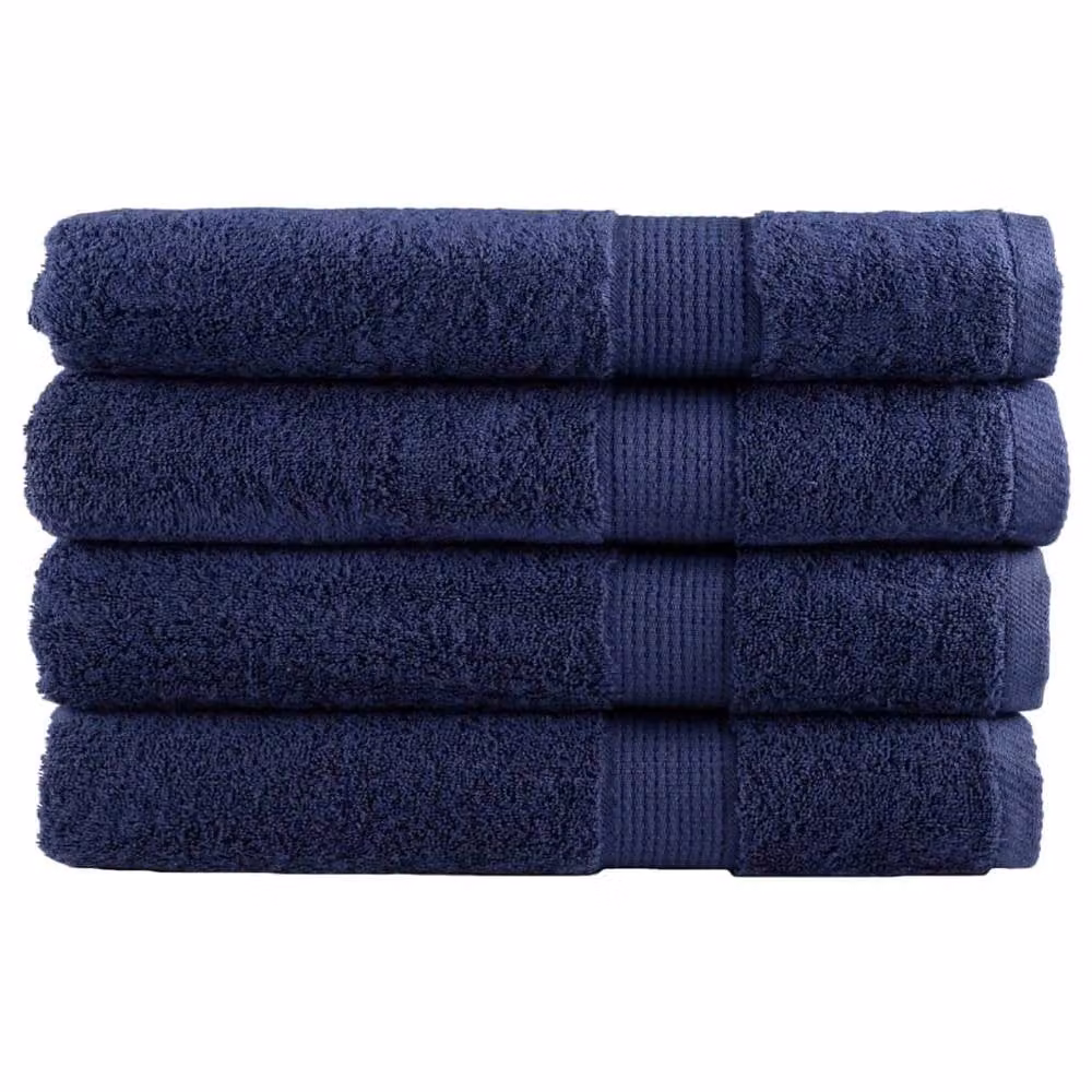 Berkfield Home SOLUND Premium Cotton Terry Sauna Towels, 4 Pack, Navy Blue, W: 80 cm, L: 200 cm, 600gsm – 2