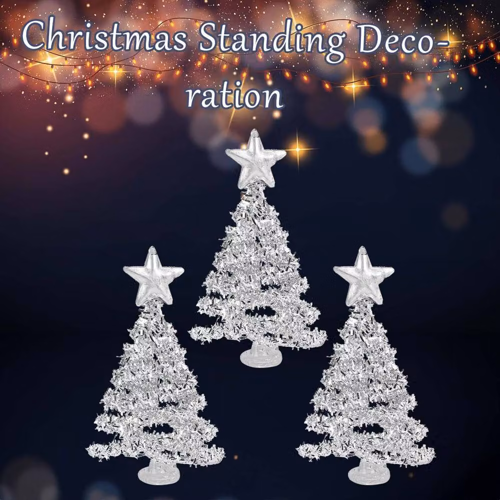 VFM e-Store White Glass Christmas Tree Decoration, H 29 cm x W 15 cm – 2