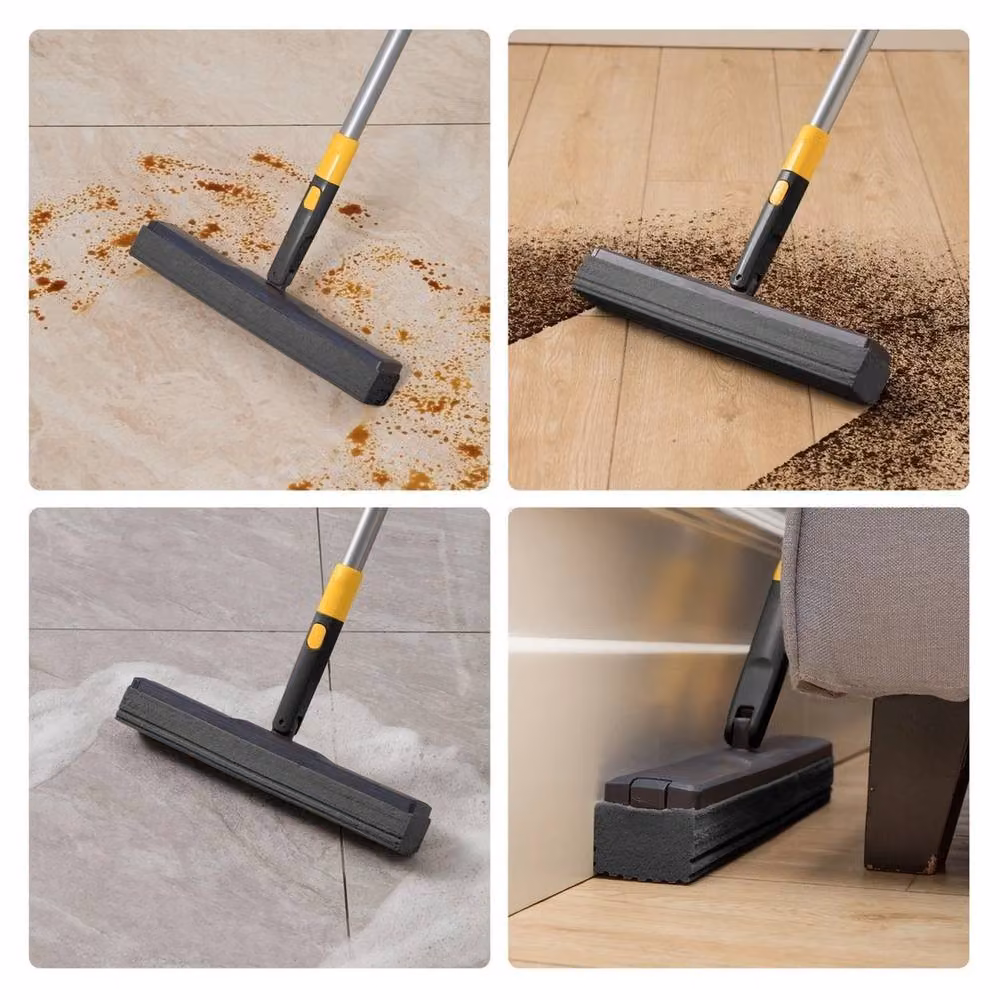 Nordara Multicolour Self-Wringing Sponge Mop with Collapsible Bucket Floor Cleaning Set – 3