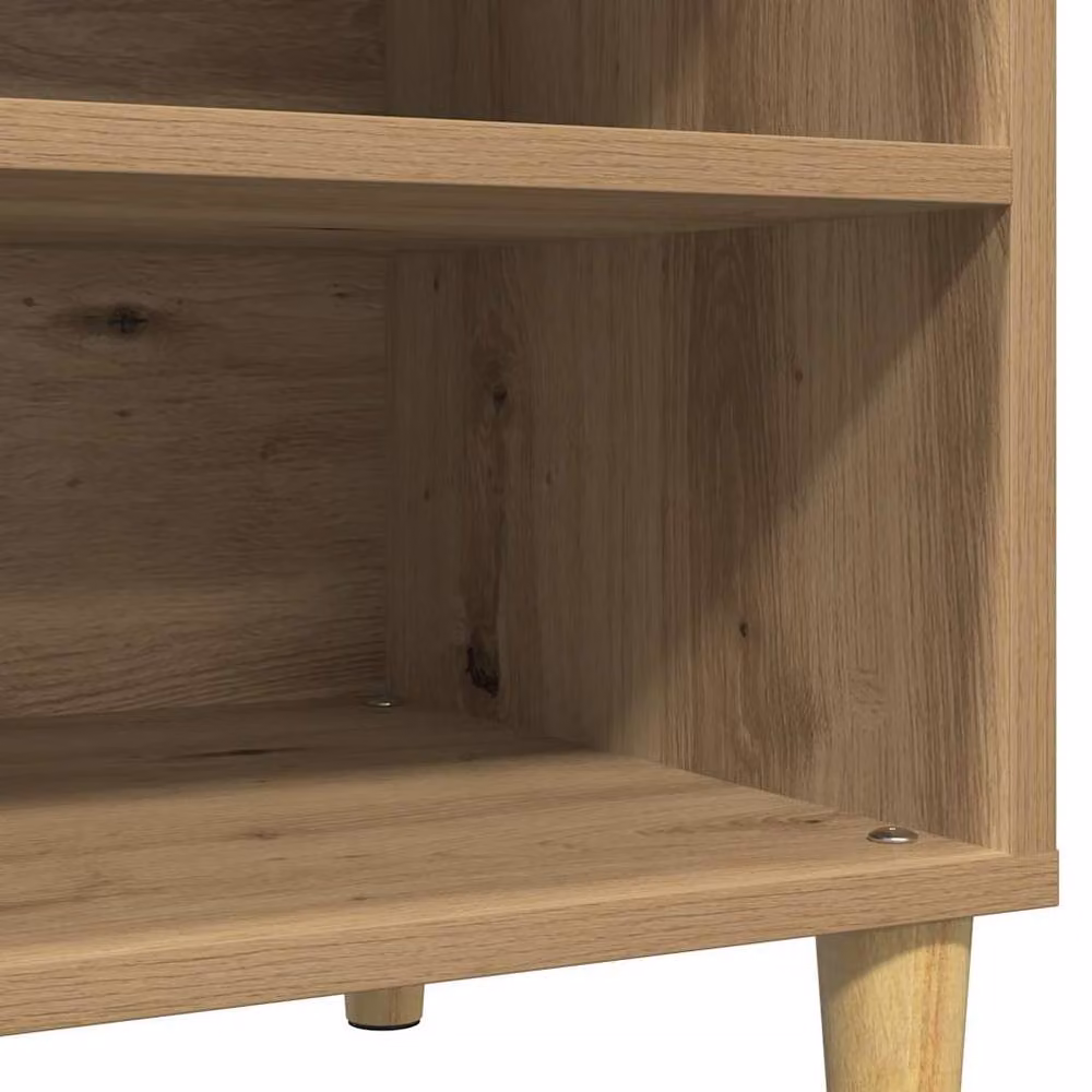 Berkfield Home Artisan Oak Record Cabinet in Brown, W/D/H: 84.5 x 38 x 48 cm – 5