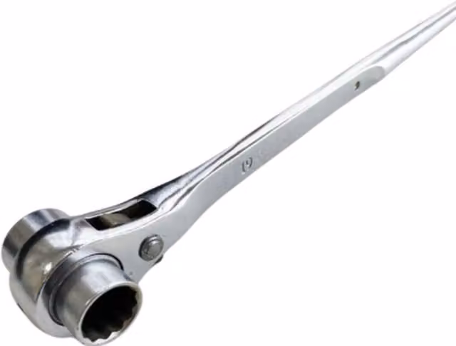 Garden Mile 19mm and 21mm Ratchet Podger Wrench in Silver