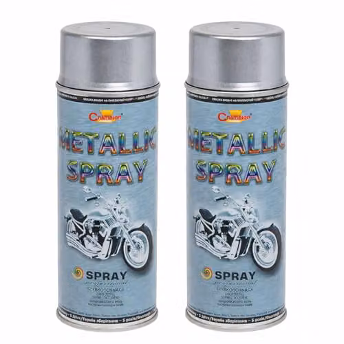 Sola Silver Metallic Acrylic Spray Paint, 2 x 400 ml, Gloss Finish for Metal and Wood
