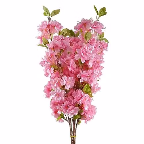 Pink Leaf Design Artificial Textile Floral Flowers – 1