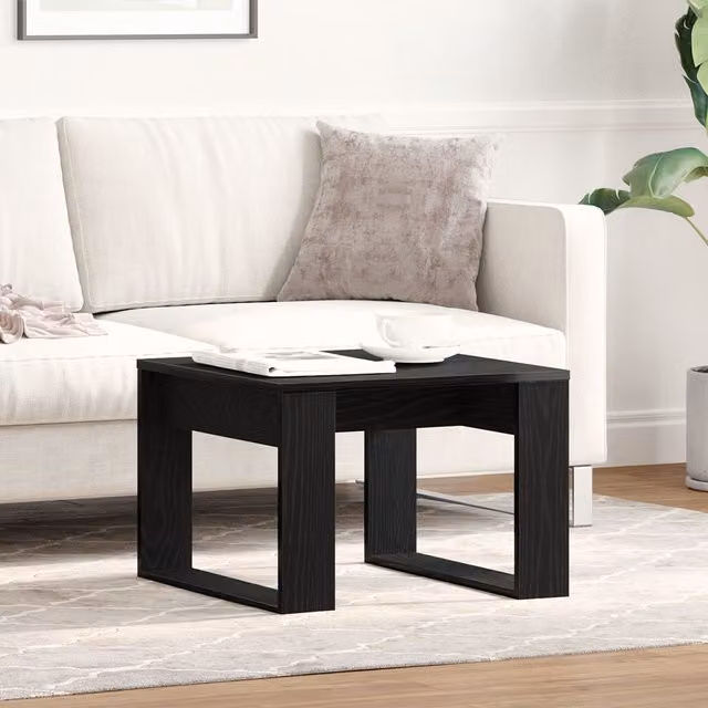 Berkfield Home Black Oak Side Table, W/D/H: 50 x 50 x 35 cm