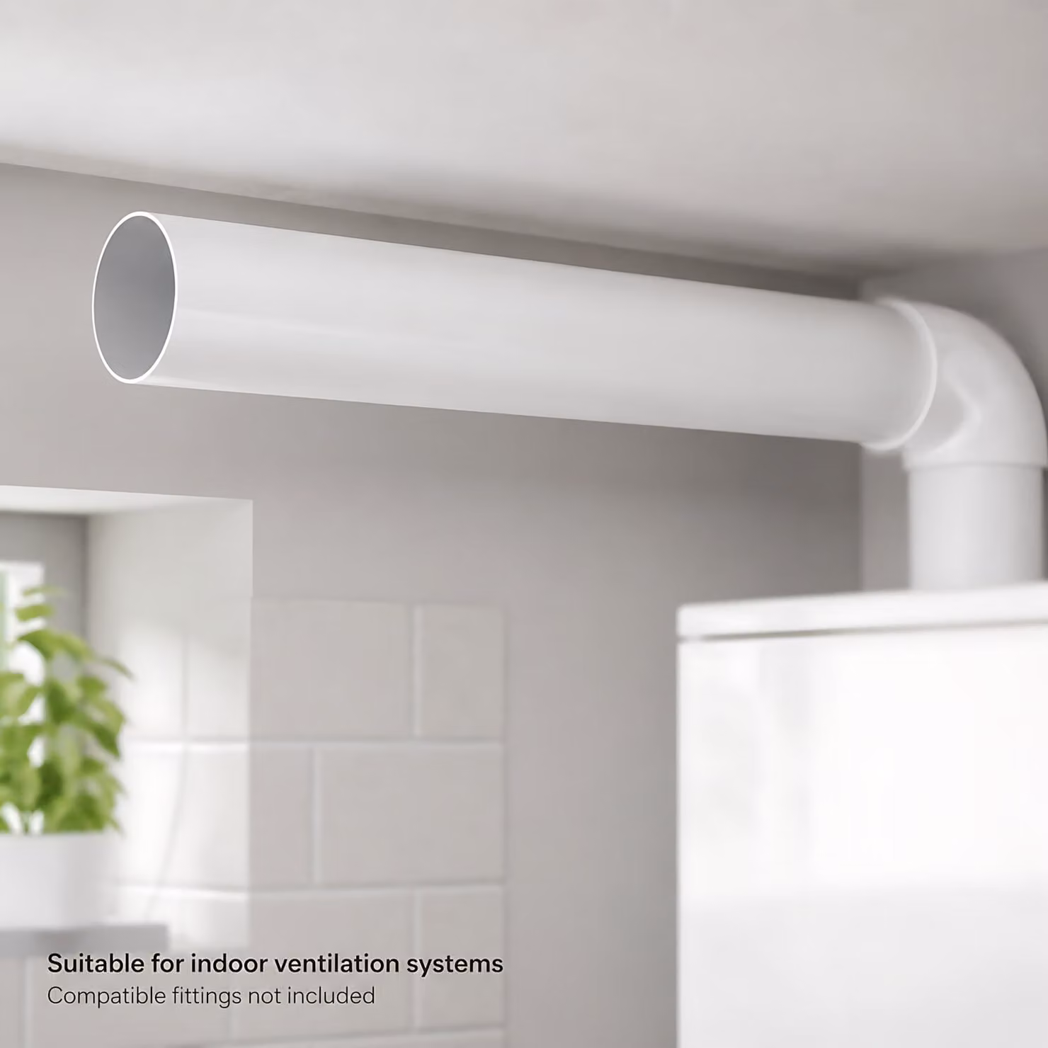 Sola White Rigid Round PVC Ventilation Duct Pipe, Diameter: 100 mm, Length: 1000 mm – 2