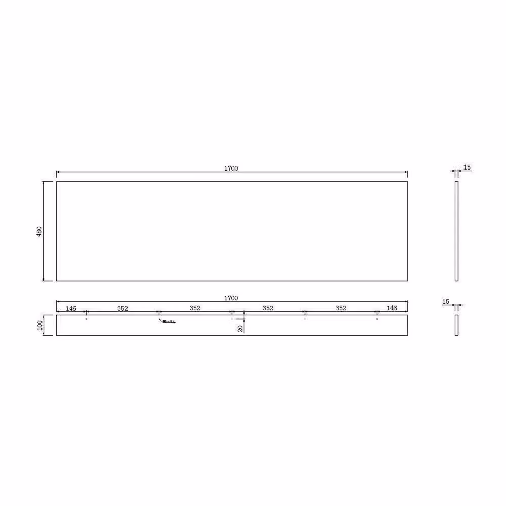 SPETLEK White Adjustable Wooden Bath Panel Front End W: 1700 mm, H: 750 mm – 2