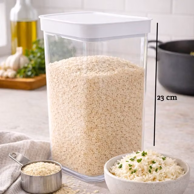 Orsina Airtight 1.5 l Plastic Food Storage Container, Leakproof and Stackable, Transparent and White – 2
