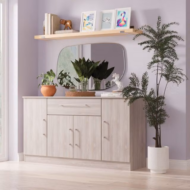 2 U Gloucester Ready Assembled 4 Door 1 Drawer Wide Unit in Light Grey – 1