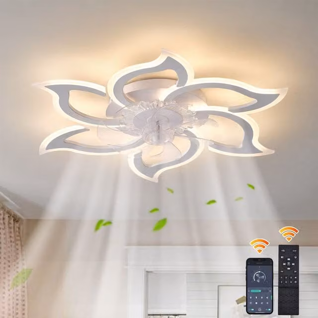 Garwarm 7 Blade Dimmable LED Reversible Ceiling Fan with Remote Control, White, Diameter: 83 cm – 1