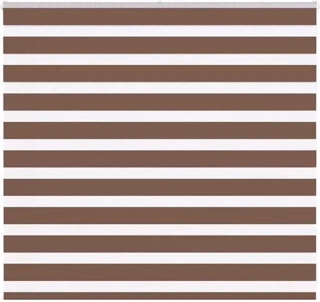 Berkfield Home Brown Zebra Day and Night Blind with Polyester Fabric, W: 160 cm, H: 100 cm – 1