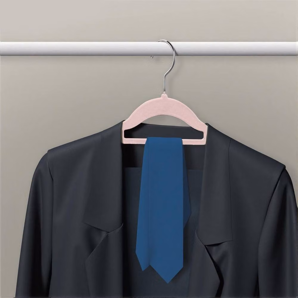 KORVIXA Pink Non-Slip Velvet Flocked Clothes Hangers, 30 Pack with Swivel Hook and Space-Saving Design – 2