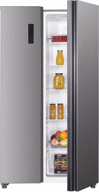 Statesman Silver Side by Side Freestanding Fridge Freezer with 347L Fridge and 186L Freezer Capacity