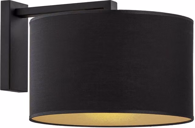 Netlighting Argon Karin Wall Lamp with Fabric Shade in Black and Gold – 3