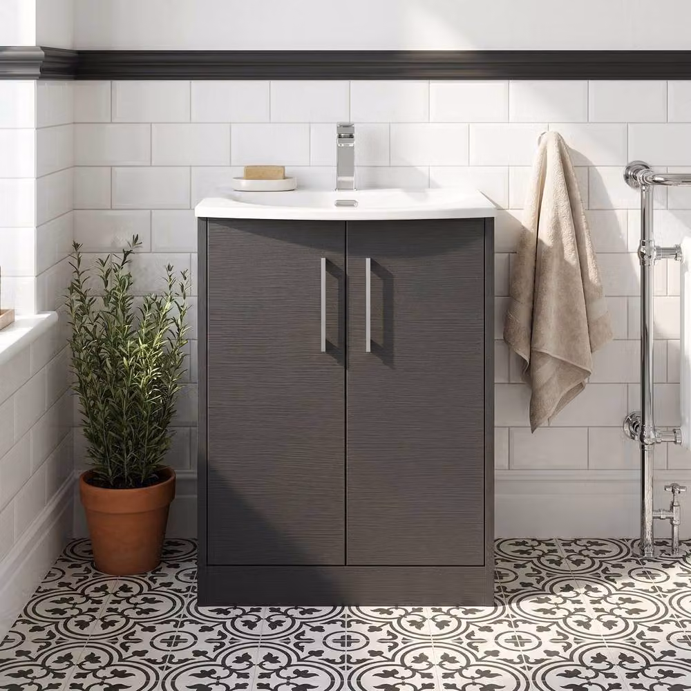 Balterley Winshill 2 Door Freestanding Bathroom Vanity Unit in Matt Grey – 4