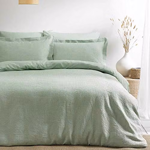 Riva Home White Cotton Duvet Cover and Pillowcase Set, W: 200 cm x D: 200 cm