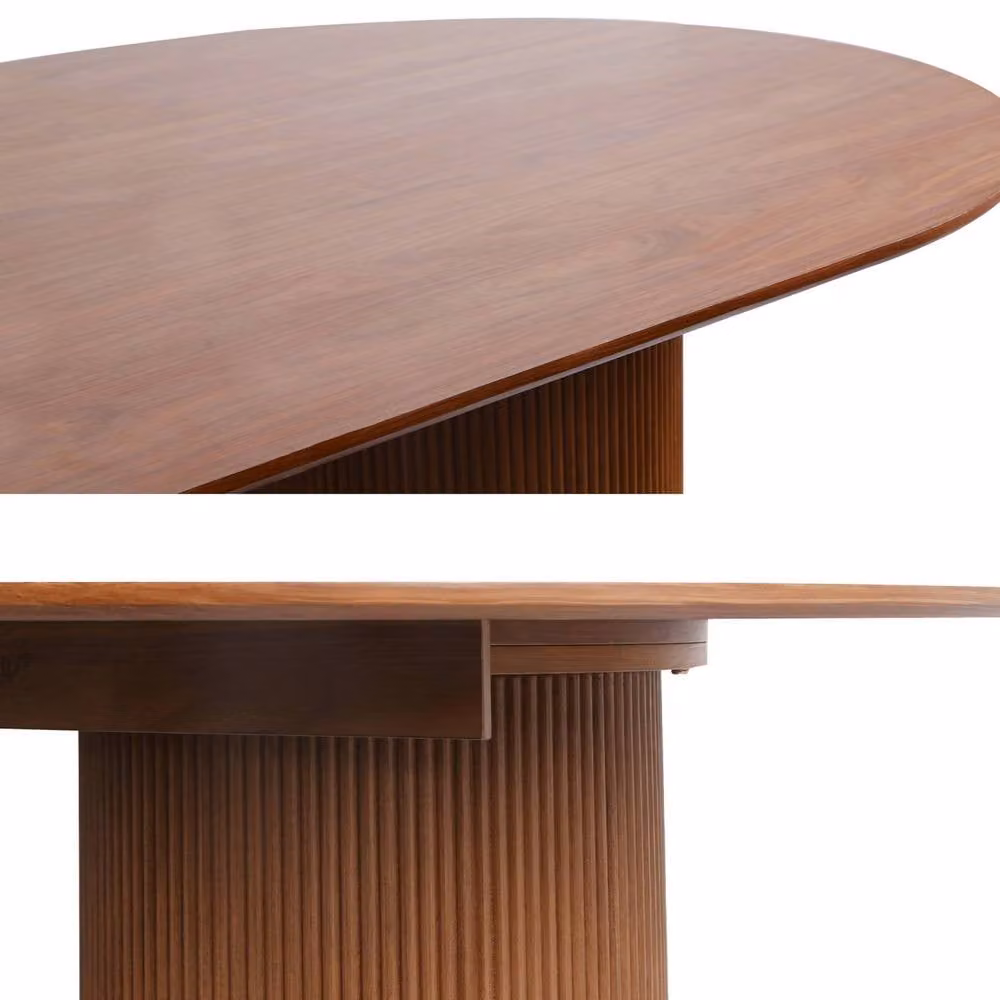 sweeek Oval Dining Table in Brown with Wood Effect Finish, W/D/H: 180 x 90 x 76 cm – 4