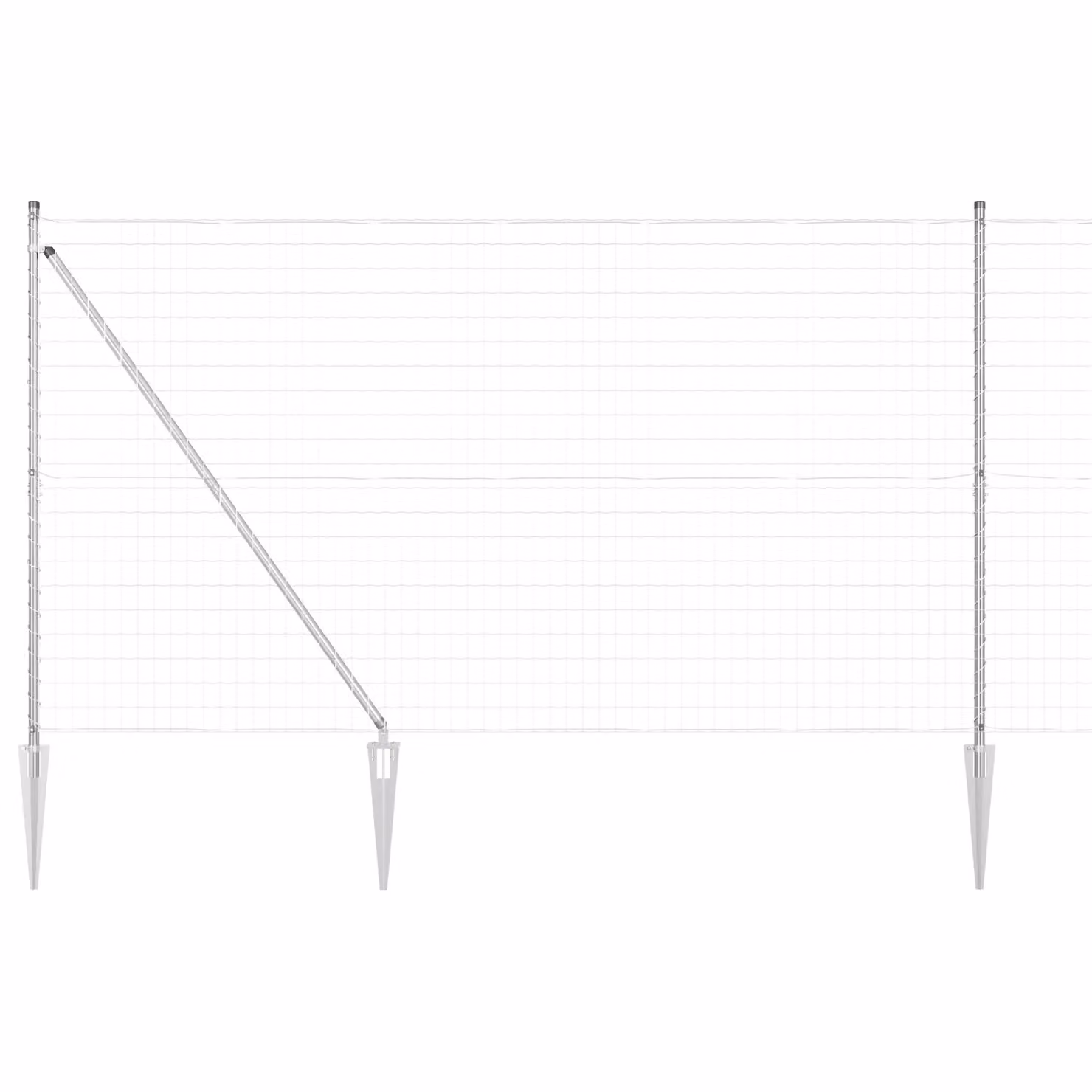 Berkfield Home Euro Fence with 7 Spike Posts, Galvanised Steel, Silver, W: 10 m, H: 1.5 m – 2