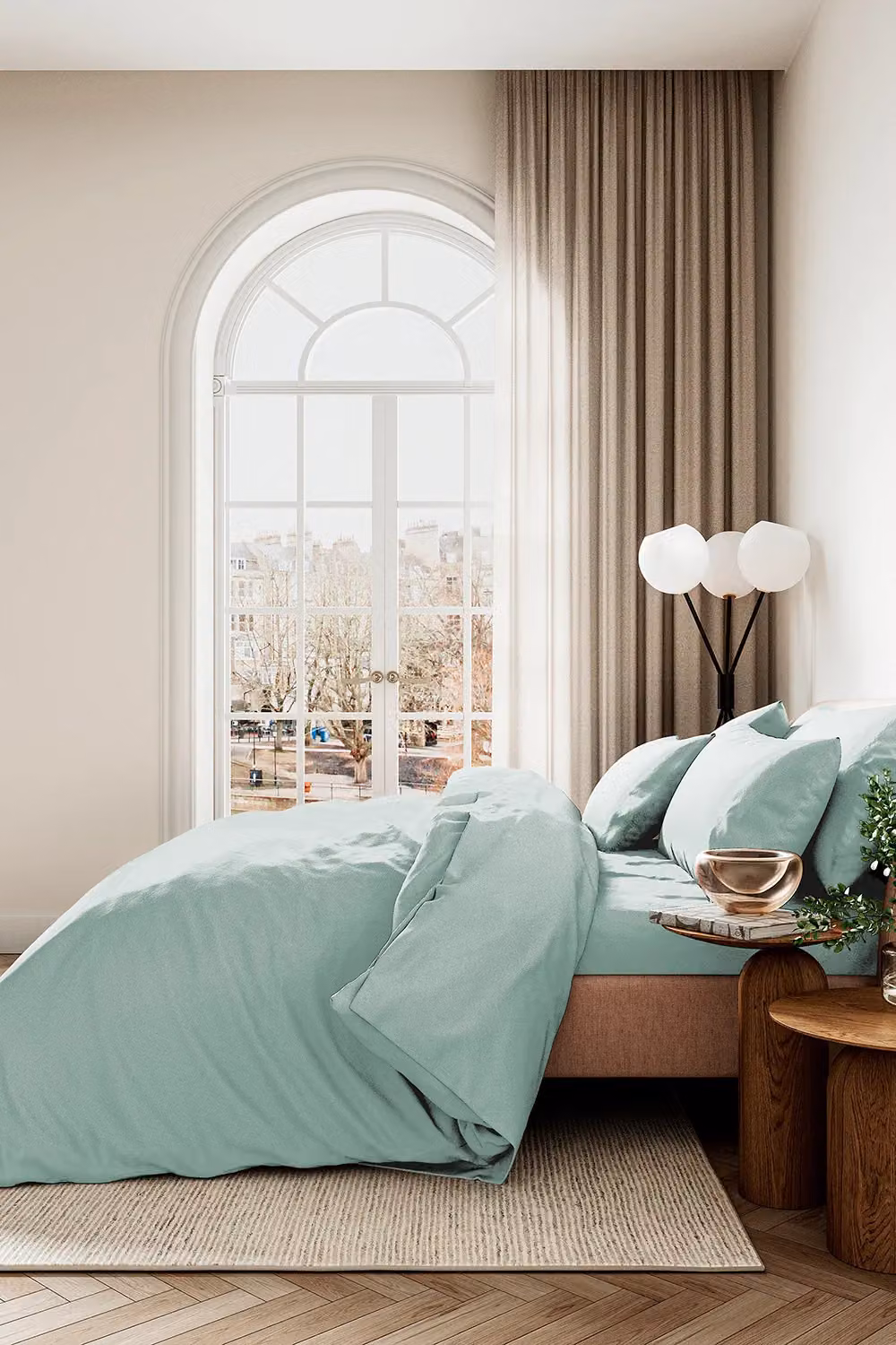 Bedeck of Belfast 1951 Luxury 400 Thread Count Cotton Mako Sateen King Size Flat Sheet in Green, W/D/H: 180 x 200 cm – 2