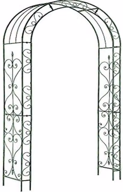 Gr8 Garden Loire Metal Rose Arbour and Plant Trellis Support in Black