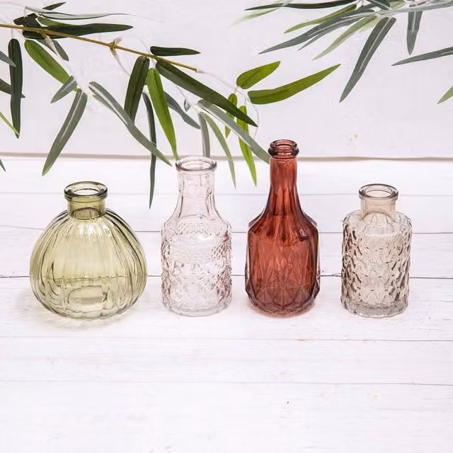 Annibells Vintage Glass Tabletop in Green, Transparent, Beige and Red