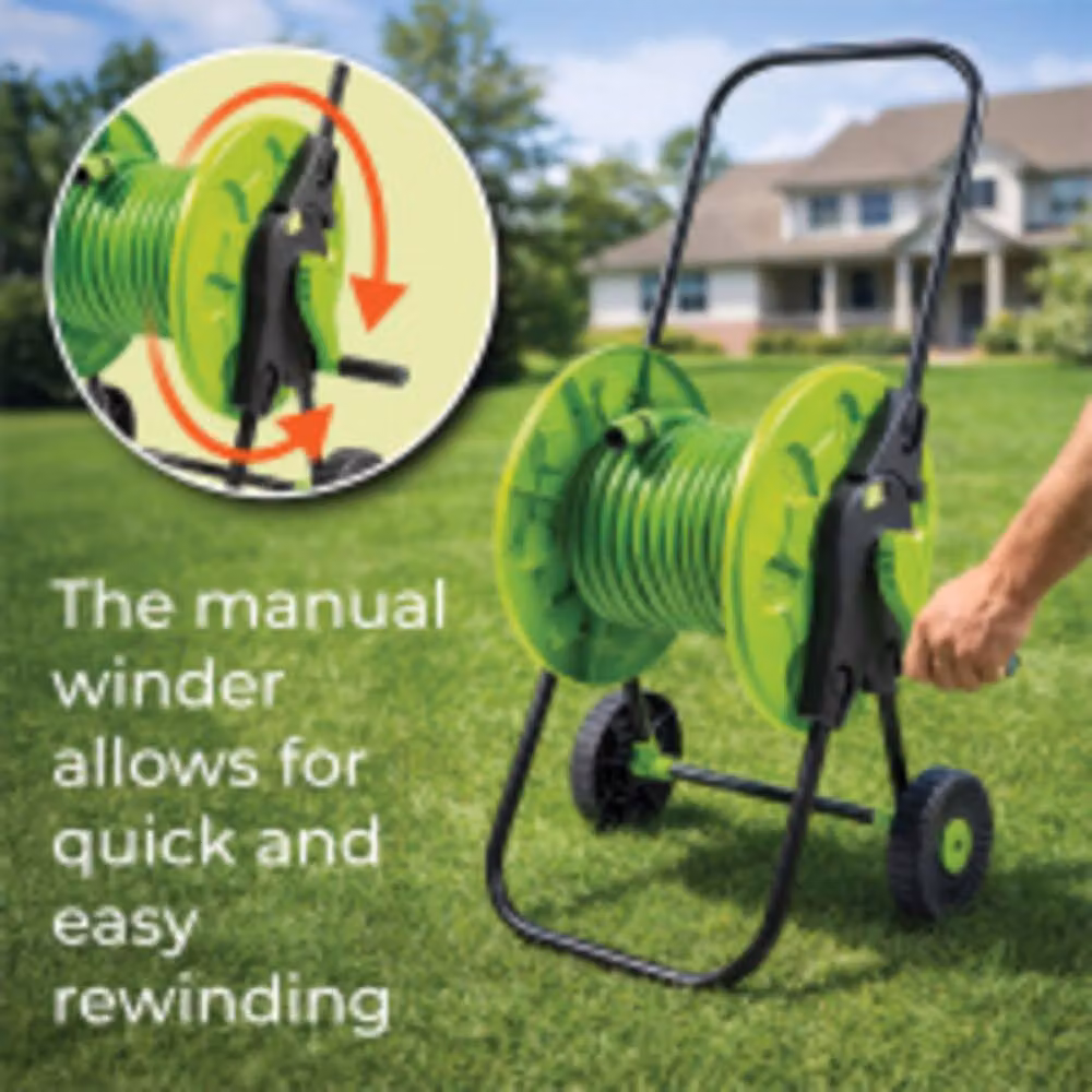 St Helens Hose Cart with Wheels, 50m, Green – 3