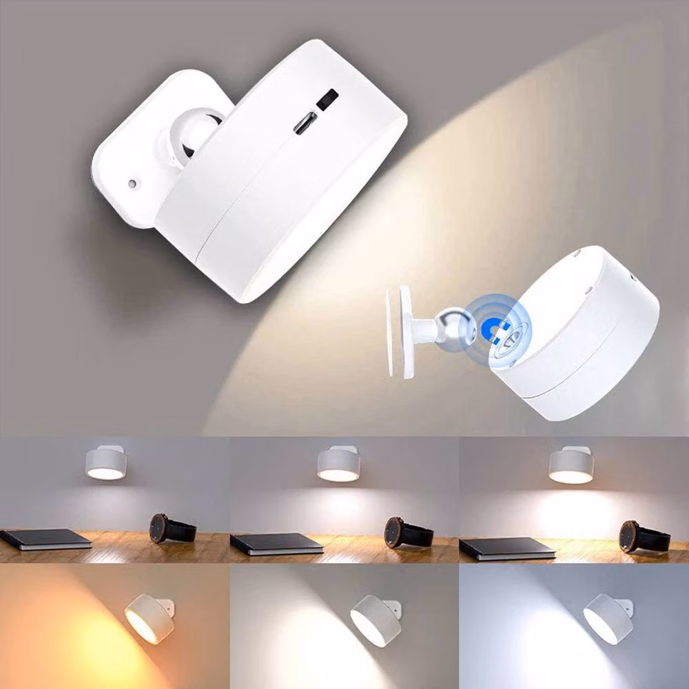 SPETLEK 2x Rechargeable LED Touch Wall Lights, Dimmable and Portable, White – 2