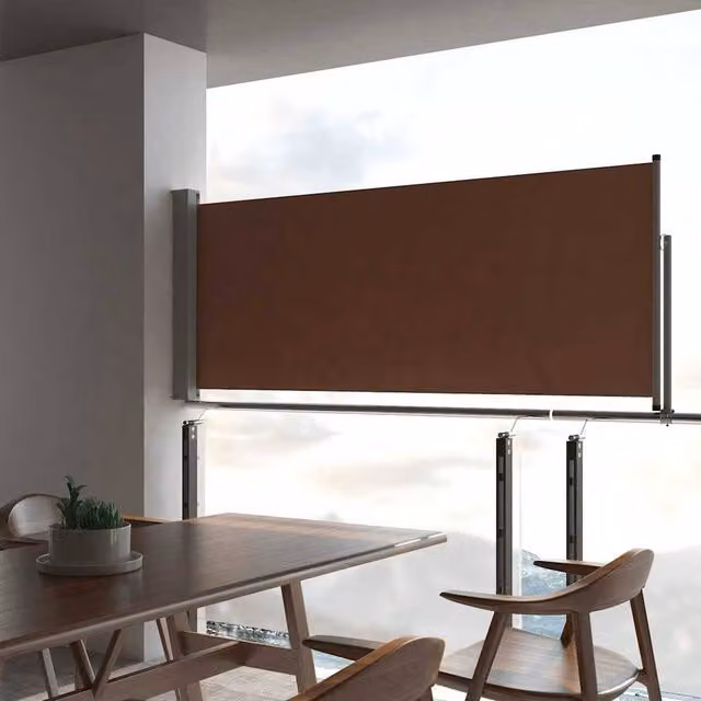 Berkfield Home Patio Retractable Side Awning in Brown, W/H: 300 x 100 cm