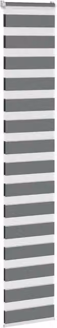 Berkfield Home Elegant Zebra Blind in Dark Grey, W: 50 cm, H: 230 cm, Polyester Fabric
