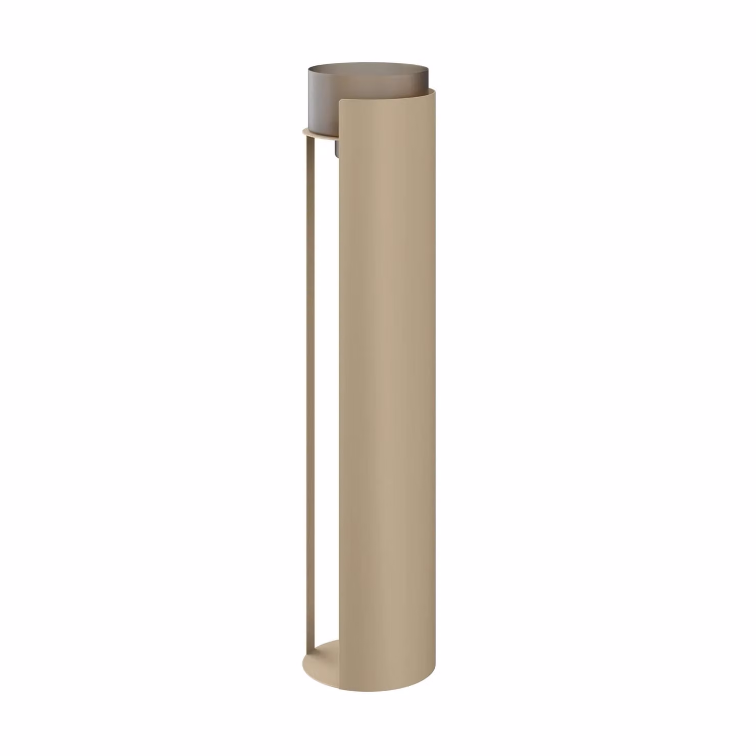 Dome Deco KATLA Hurricane L Metal Tabletop Pillar Candle Holder in Beige