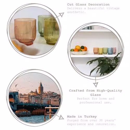 LAV Tokyo Geometric Multicolour Glass Tumbler Set, 330ml, Pack of 12 – 2