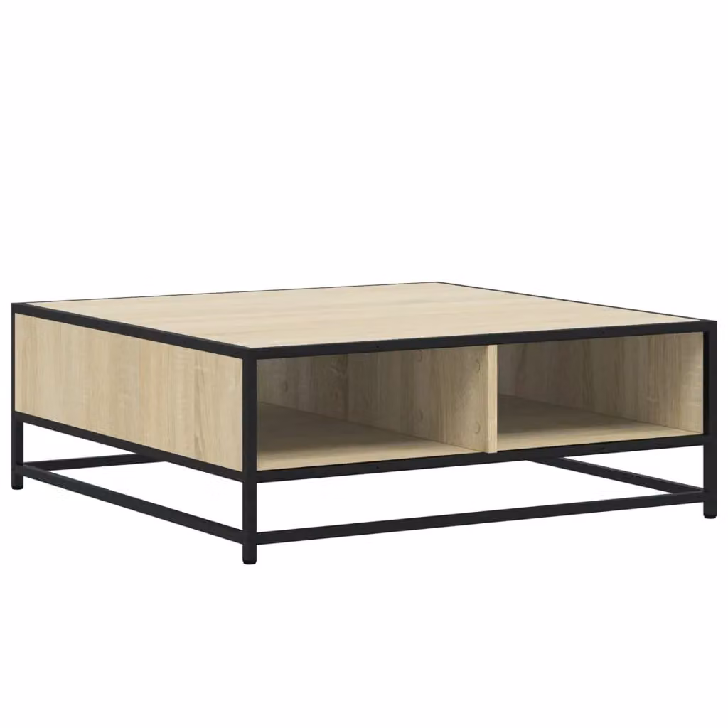 Berkfield Home Industrial Square Coffee Table in Sonoma Oak and Brown, W/D/H: 80 x 80 x 30 cm – 2