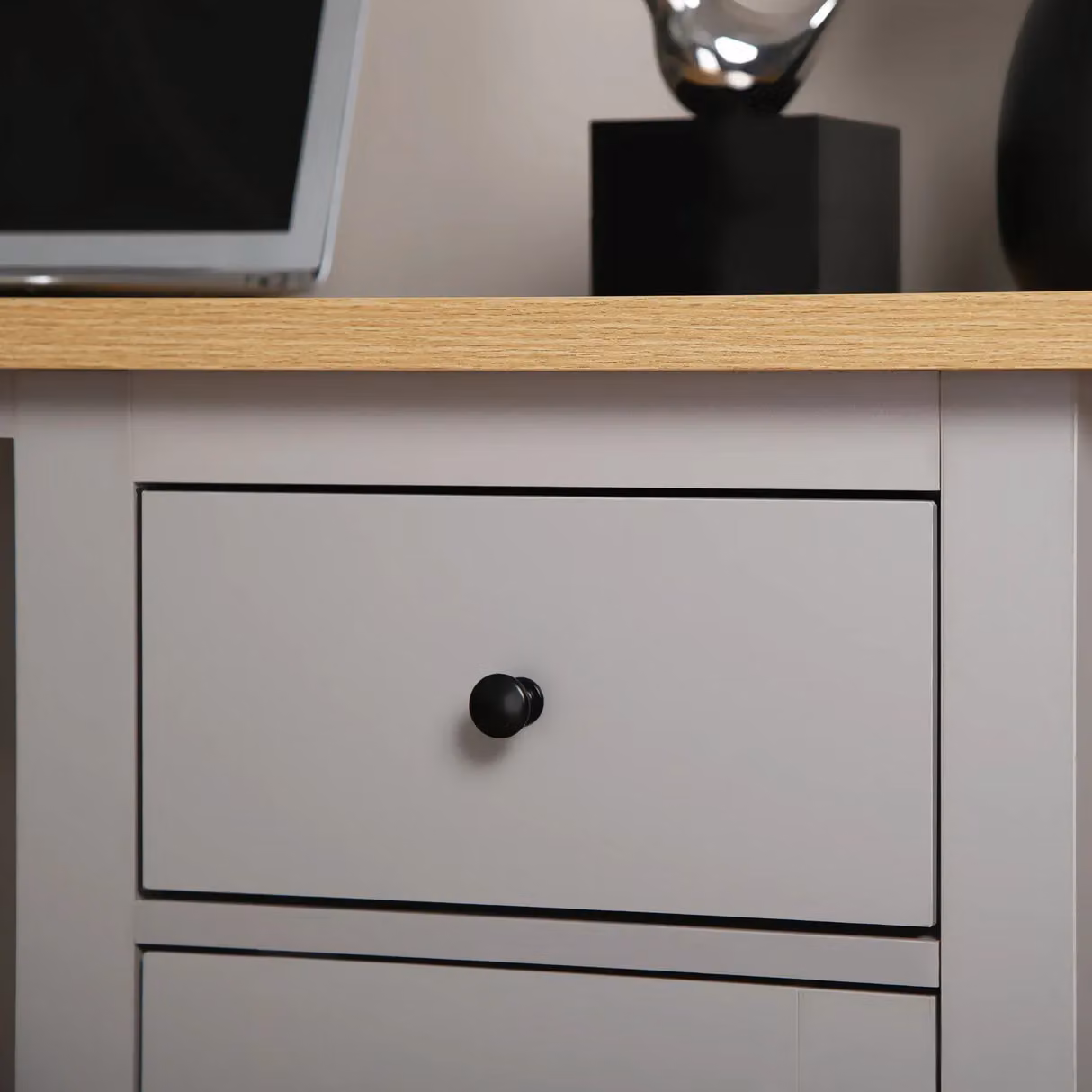 Home Garden Direct Wiltshire Modern Computer Storage Desk in Grey – 2