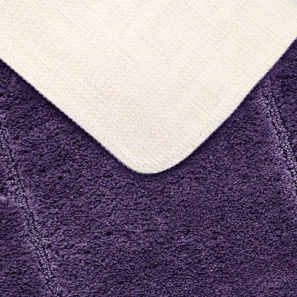Velosso Mayfair Microfibre Cashmere Feel Non-Slip Bathmat in Purple – 3
